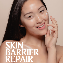 Woman with eye cream